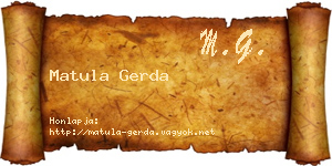 Matula Gerda névjegykártya